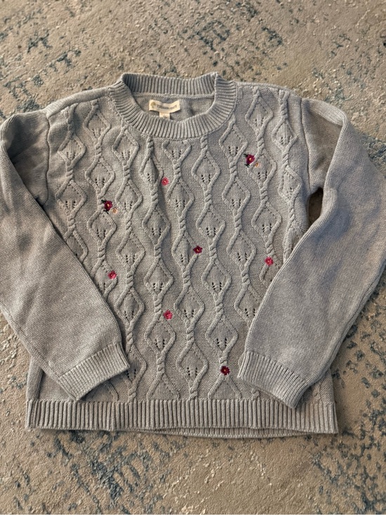 Tucker + Tate Other - Girls Size 6 Embroidery Sweater grey & pink